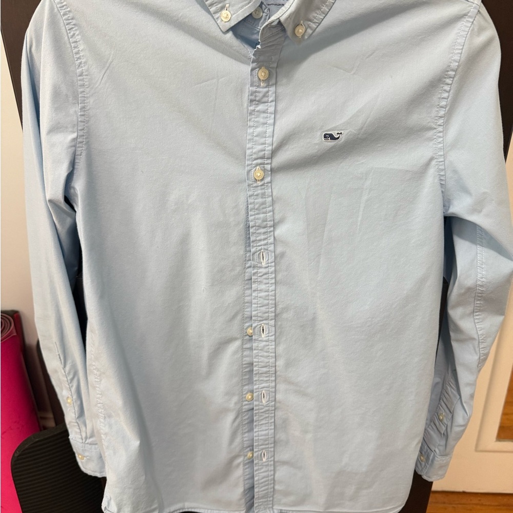 Vineyard Vines Boys L (16) Light Blue Button Down Shirt